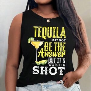 Black Graphic Women's Top. Soft Material